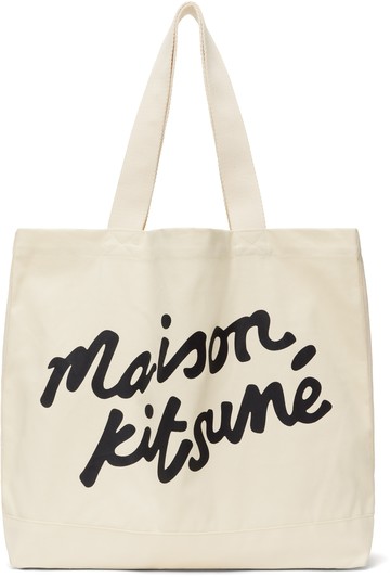 Maison Kitsuné 灰白色 Maison Kitsuné Handwriting 托特包