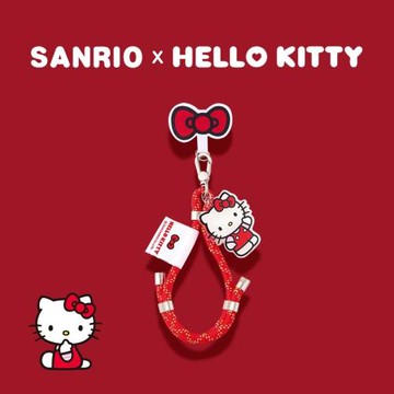 三麗鷗hellokitty手機掛繩掛鏈手機鏈掛件手機殼背夾墊片庫洛米新款掛飾手腕款女款精致高級感紅色鏈條串珠