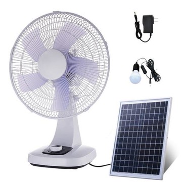 太陽能充電風扇12寸ACDC16寸臺扇東南亞爆款出口跨境直流LED燈泡
