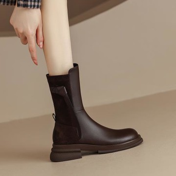 【法國】Christiany街拍新寵⭐厚底4.5cm 新款顯瘦中筒切爾西靴女