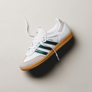 ADIDAS 休閒鞋 SAMBA OG 白綠 膠底 復古 德訓鞋 女 JI2724