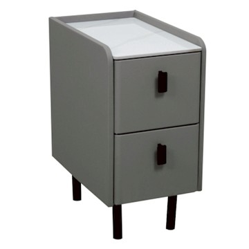 文創集 奇娜1.3尺岩板皮革二抽床頭櫃(二色可選)-40x41x50cm免組