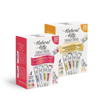 貓零食 | 自然小貓 | 超級食物營養肉泥 | 50條派對盒 | 12gx50