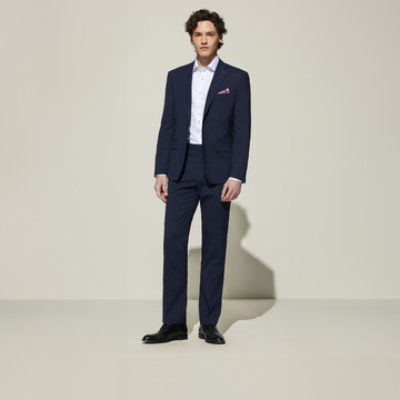 商務成套可機洗吸濕排汗彈性暗紋單釦套裝(不可乾洗)/海軍色 | 5111329275