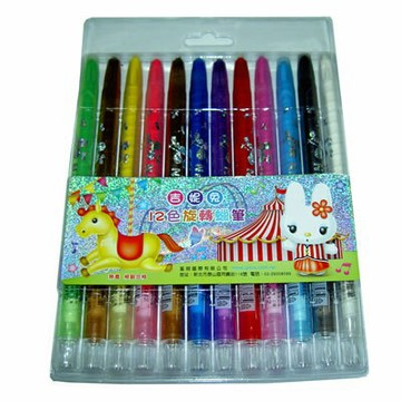 【文具通】吉妮兔12cPVC套裝旋轉蠟筆2300964 A1120346【APP滿額下單4%點數(單一帳號最高1000點)】7/31止