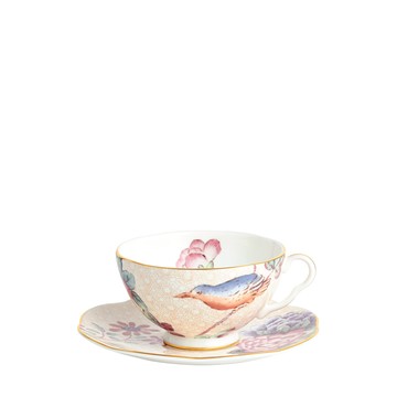 Wedgwood 杜鵑寬口花茶杯碟225ml 粉桃