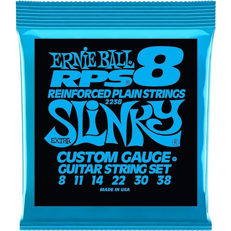 PACK Ernie Ball 2238 RPS Reinforced Extra Slinky Electric Guitar Strings 8-38