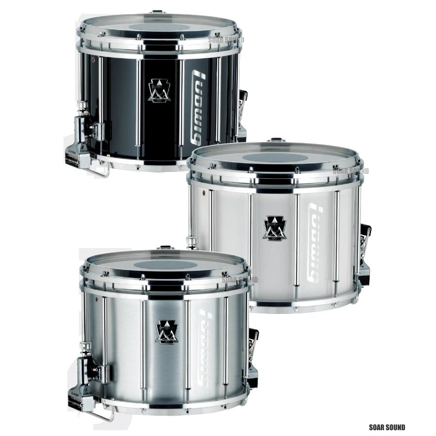 Ludwig ラディック 12" x 14" マーチングスネアドラム LUMS14PB LUMS14PW LUMS14PS ブラック   ホワイト   シルバー