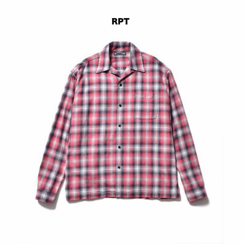 マインデニム MINEDENIM V.Nep Check Flannel Open Collar SH 全