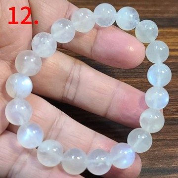 藍月光石 月光石 手鍊 手環 手珠 帶母礦 10mm 天然 ❤水晶玉石特賣#R098-5
