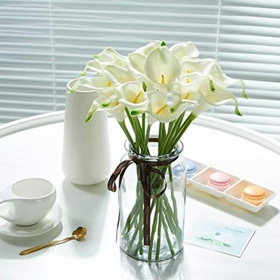 ー品販売 白色カラーリリー 造花フラワーアレンジメント 花器ゴールド その他 インテリア小物 27 560 Www Lansflowerfarm Com