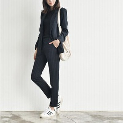 Chic パンツスーツ ストライプ シック テーラードジャケット 大きいサイズ フォーマル スーツ レディース ジャケット 通勤 黒 通販 Lineポイント最大get Lineショッピング