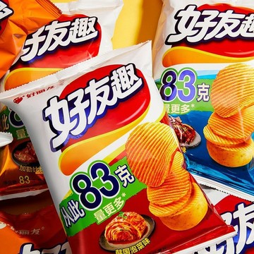 🎈泡菜味薯片 薯片 麻辣薯片 好麗友好友趣薯片蜂蜜牛排烤翅泡菜味大凹凸波浪薯片零食多規格