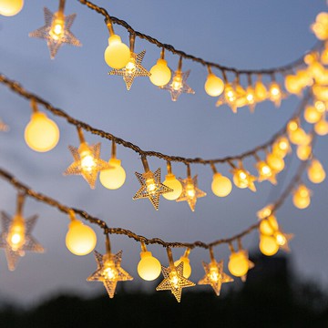 燈串 造型燈串 氛圍燈 戶外防水露營裝飾燈生日布置LED彩燈閃燈串燈滿天星帳篷氛圍燈帶