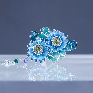 Blue 花物語耳飾