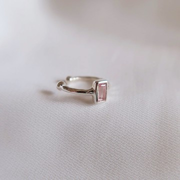 925純銀 天然粉水晶 粉晶 耳骨夾 耳環 免費送禮包裝