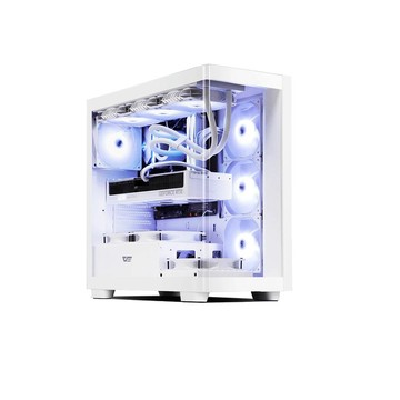 darkFlash DS900G 電腦機殼 白 一體式曲面玻璃 簡易顯卡支架 ATX 機殼 主機殼