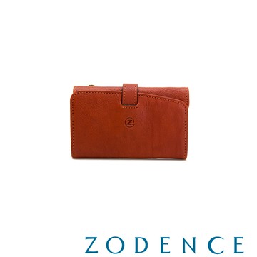 ZODENCE NIKO義大利植鞣革鑰匙零錢包 橘紅