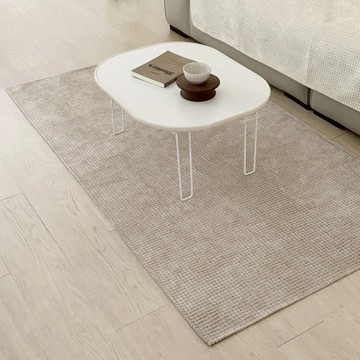 雪尼爾柔軟地毯 底部強力止滑 可機洗 適用於沙發和居家地墊  70 x 70cm  奶茶華夫格