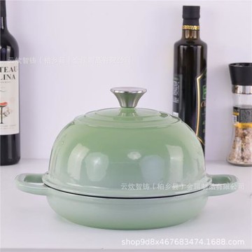 出口鑄鐵搪瓷琺瑯面包鍋烤歐包淺鍋燉鍋燜燒鍋烘焙烤箱燃氣麥太保