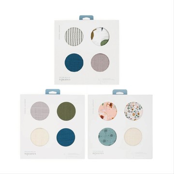 【安琪兒婦嬰百貨】美國 Little Unicorn 純棉紗布方巾四入組(3款可選)