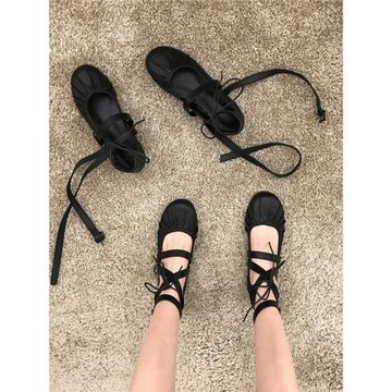 系帶春秋款平底瑪麗珍芭蕾舞鞋