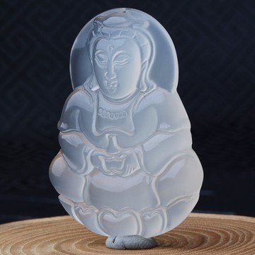 玉髓觀音掛件 雙手抱瓶觀音吊墜 凈瓶觀音菩薩 玉佩吊墜 一生護佑1入