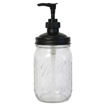 Ball 梅森 玻璃罐按壓瓶 黑色 16oz  1個  480ml