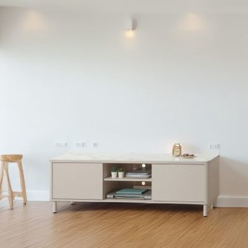文創集  海格5.1尺岩板雙門電視櫃(面板皮革紋耐磨處理)-152x40x51cm免組