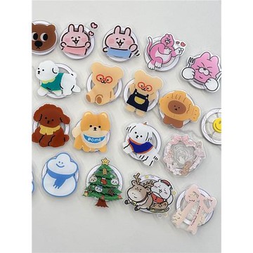 卡通貓咪狗狗磁吸手機支架適用magsafe磁力吸附桌面氣囊可伸縮Q萌