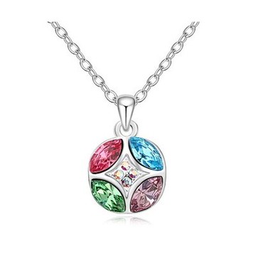 現貨+預購 925純銀項鍊水晶吊墜-華麗優美愛的印記計七夕情人節禮物女飾品5色73bb190【獨家進口】【米蘭精品】