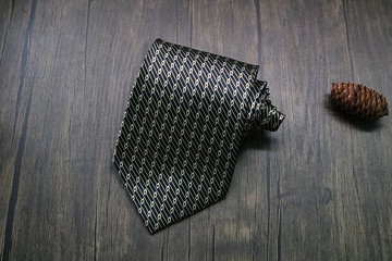 黑色小菱格領帶真絲商務百搭款式