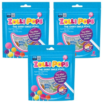 ZOLLI POPS 木糖醇無糖棒棒糖 綜合水果口味  58.4g  3袋