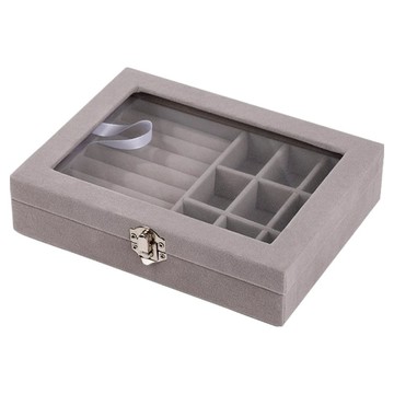 EDISH 絨布首飾收納盒  1個  顏色隨機