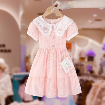 女童連衣裙夏季2025新款兒童裝洋氣小女孩棉質透氣公主裙繡花裙子