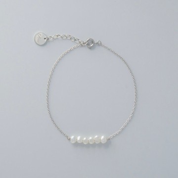 Balance 衡 淡水珍珠手鍊 銀色 925銀抗氧化
