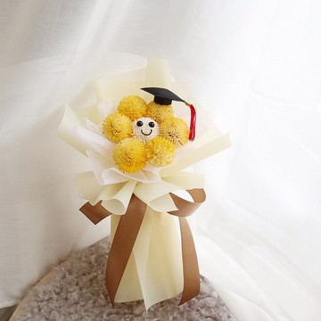 畢業花束 \ 超Q微笑花束 索拉乒乓手工黏製 可點香精當擴香