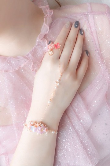 ZODIAC: 金牛 X 牽牛花 / 朝顏牽牛花可拆式兩用鍍14K金T字手鍊