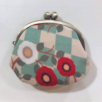 【和夢兔】京都宇治中型口金包-椿(綠)