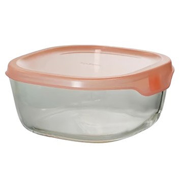 HARIO 好璃奧 方形玻璃保鮮盒組 鮭魚粉  3個  1組