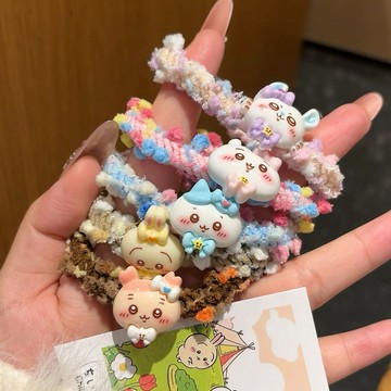 小包臺灣出貨🌟卡通可愛彩色髮圈小八吉伊烏薩奇頭繩甜美少女ins風百搭發繩髮飾