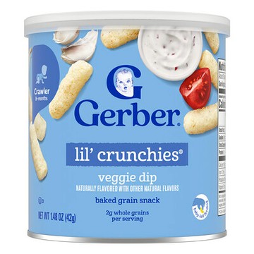 Gerber, 嬰兒零食，Lil' Crunchies，烘焙穀物零食，8 個月以上，蔬菜條，1.48 盎司（42 克）