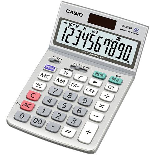 カシオ計算機 CASIO グリーン購入法適合電卓 ジャストタイプ10桁 JF-100GT-N