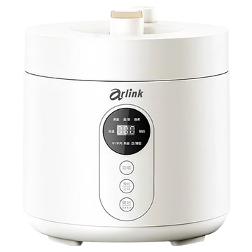 Arlink 微電腦多功能美型壓力鍋 2.5L 高壓快煮｜不沾內鍋｜一鍵洩壓｜預約功能｜智能調控溫  EC-625  白色