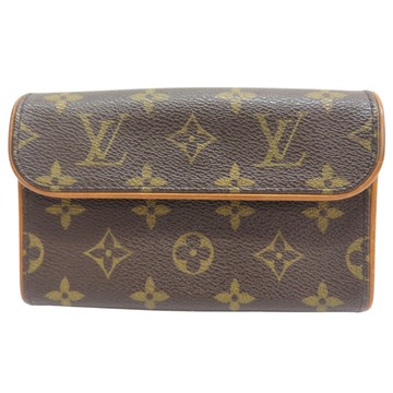 LOUIS VUITTON LV 路易威登 棕色 原花 帆布 Pochette Florentine XS 腰包 M51855 【二手名牌BRAND OFF】