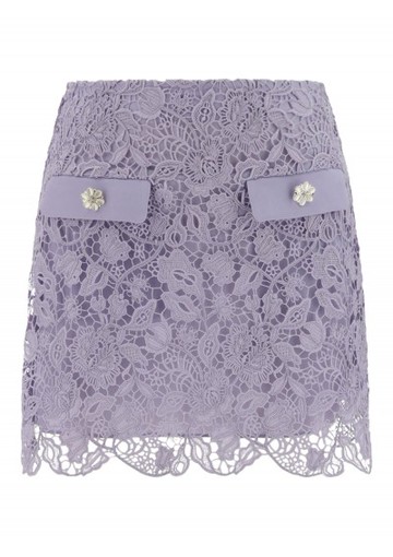 Self Portrait - Mini Skirt - Womens - Purple