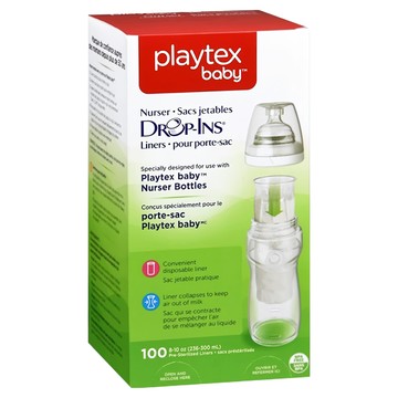 Playtex 拋棄式奶瓶替換袋 100入組  1組  Transparent