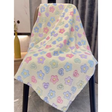 印花卡通星星法蘭絨蓋毯 家居毯子 宿舍學生居家保暖蓋腿毯