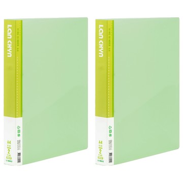 Lan CHYn 連勤牌文具 PP果凍色系二孔1吋圓型夾  綠色  2個