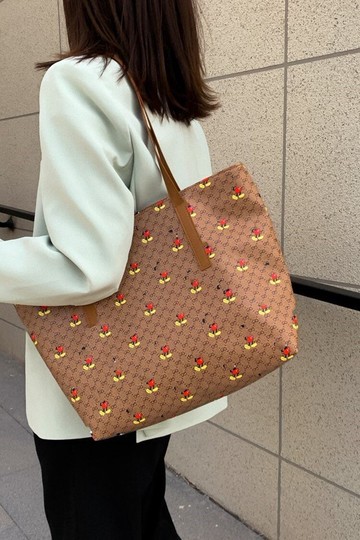 歐美跨境外貿女包2020夏季印花單肩包大容量手提水桶包